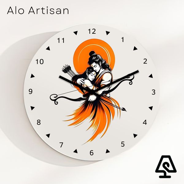 Ram Sita White Theme Wall Clock