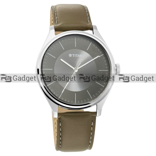Titan Urban Edge Lustrous Olive Dial Leather Watch (NP1802SL08)