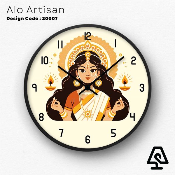 Devi Durga Theme Wall Clock