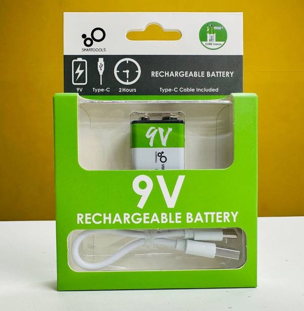 SmarToools 9V Type-C Lithium Rechargeable Battery