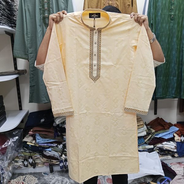 Exclusive Embroidery Cotton Panjabi. - Image 3