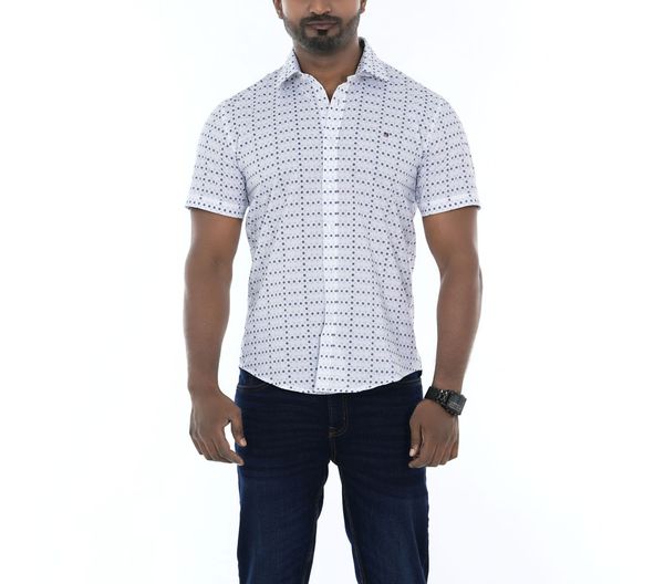 Short Sleeve Slim Fit Casual Men Half Shirt