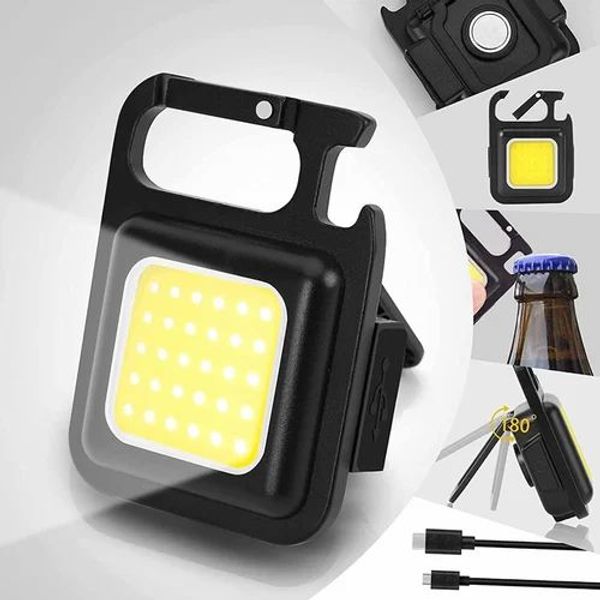 Mini LED Keychain Flashlights Multifunctional Portable COB Work Light USB...