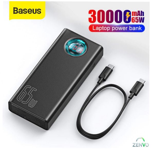 Baseus Power Bank 65W 30000mAh Amblight For Laptop Mobile Macbook – Black Color