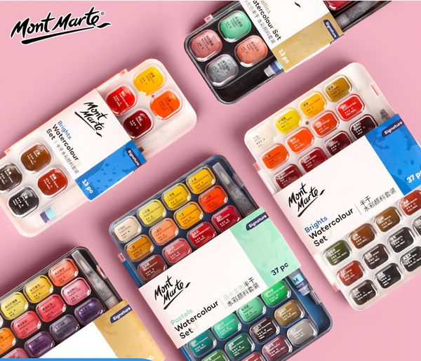 Montmartre Solid Watercolor Paint Set Semi-Dry Solid Pearlescent
