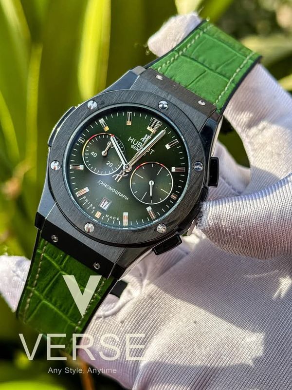 hublot classic fusion black case green dial green belt