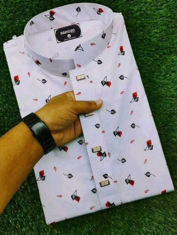 White Panjabi with sport 40, 42, 44, 46 Size Available
