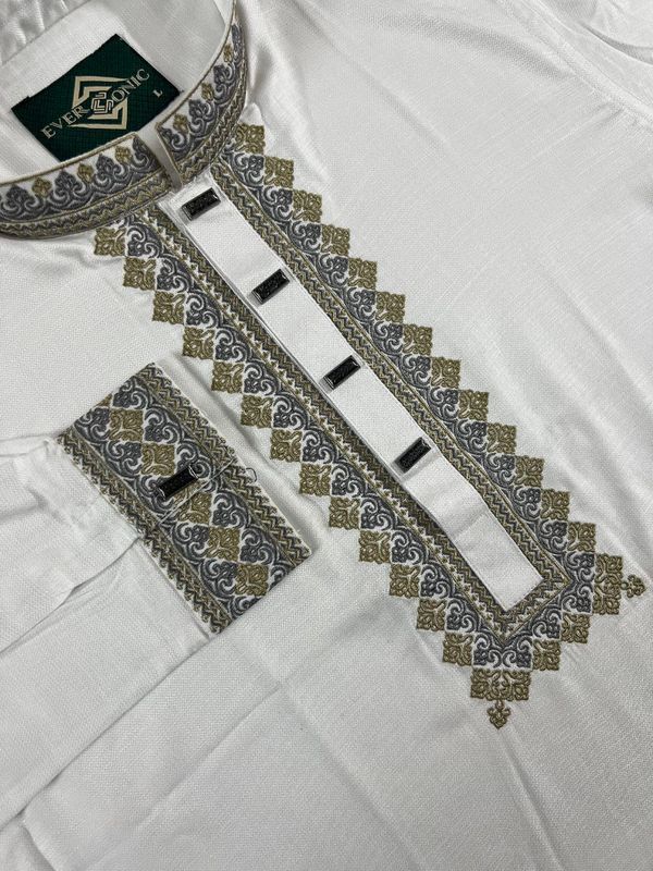 Elegant White Embroidered Panjabi