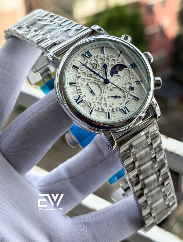 PATEK SPIDER  WHITE DIAL BLUE DIGIT
