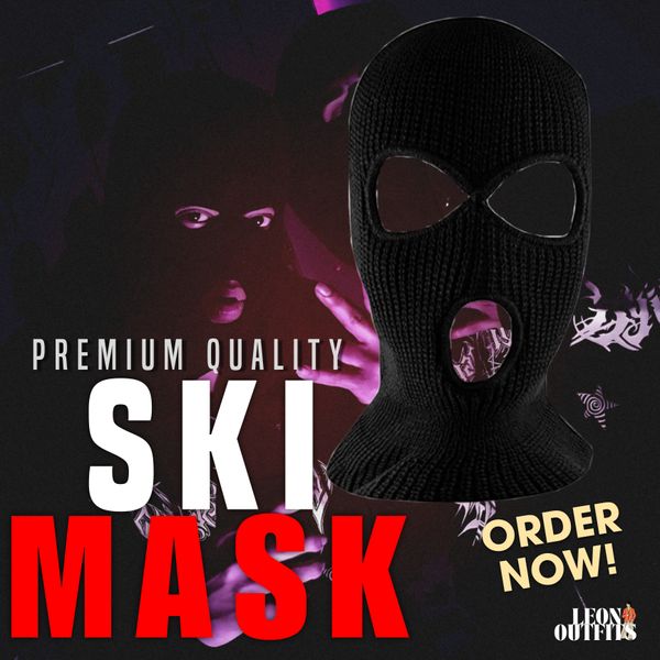 Skimask 3 Hole Balaclava – Black