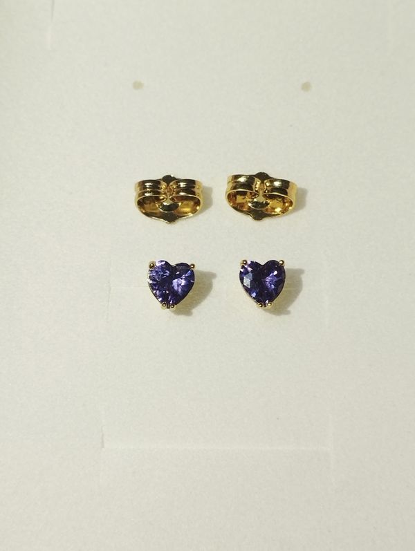 Pia heart shaped CZ stud earrings