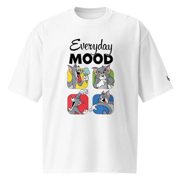 Tom's Everyday Mood - Drop Shoulder Tee – White