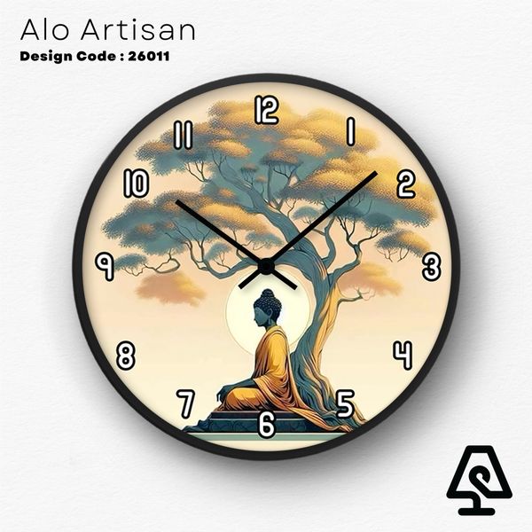 Buddha Moon Tree Theme Wall Clock