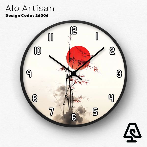 Red Moon Theme Wall Clock