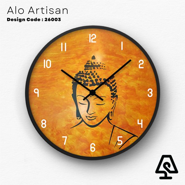 Gautam Buddha Gold Theme Wall Clock