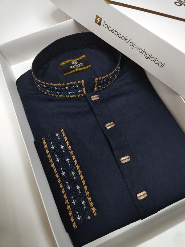 Royal Navy Blue Embroidery Panjabi