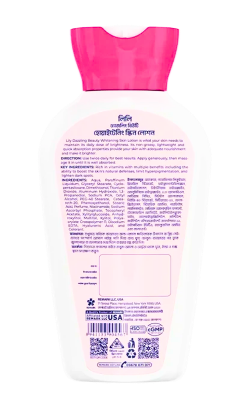 Lily Dazzling Beauty Whitening Skin Lotion 100ml - Image 4