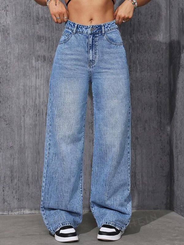 Light Blue Wide leg denim
