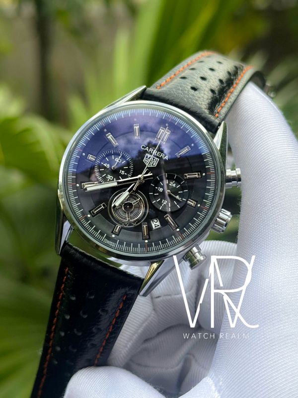 TAG TOURBILLION BLACK BELT BLACK DIAL