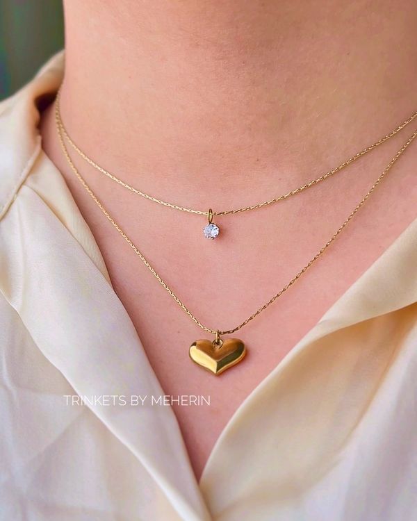 Double layer love stone pendant