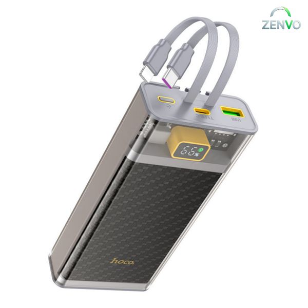 Hoco J104A 22.5W 20000mAh Fast Charging Power Bank with Built-in Cable