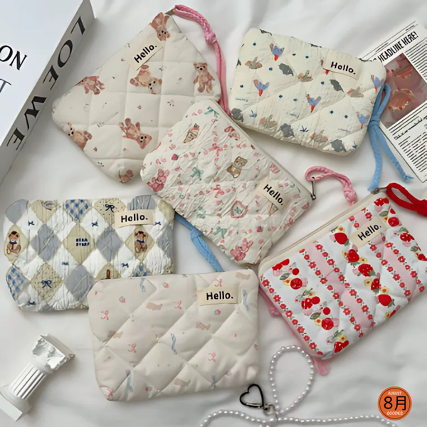 Cute Quilted Cotton Coin Purse Bag