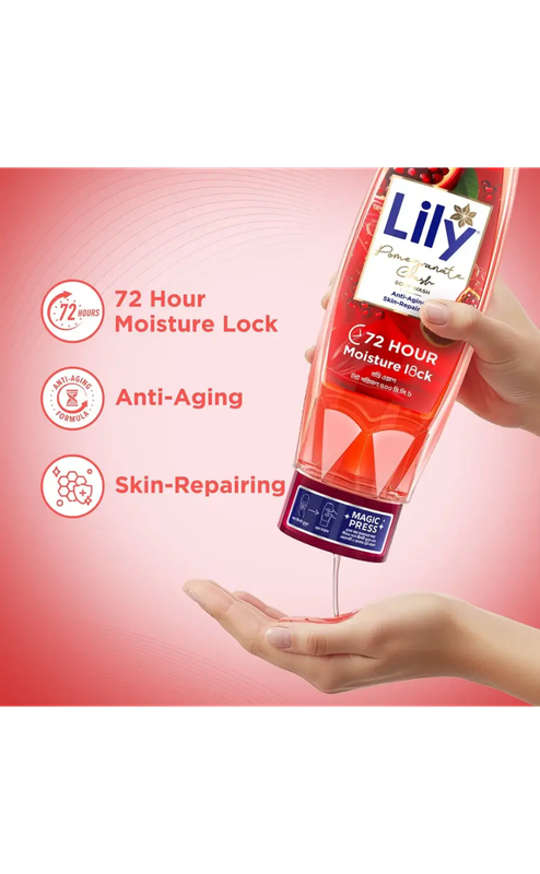 Lily Pomegranate Crush Body Wash 500ml - Image 3