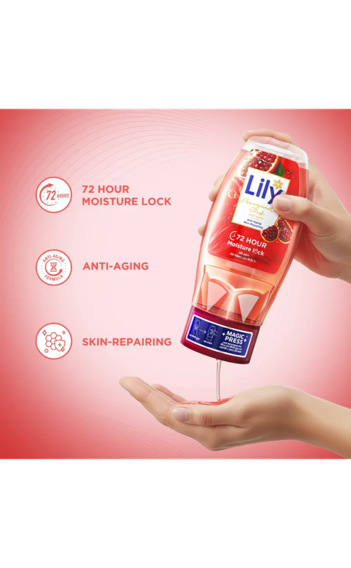 Lily Pomegranate Crush Body Wash 250ml - Image 2