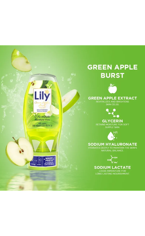 Lily Green Apple Burst Body Wash 250ml - Image 3