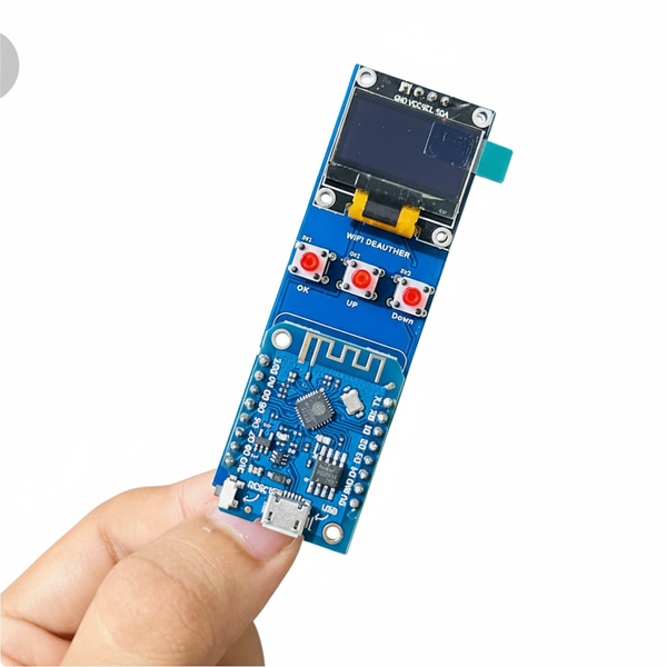 ESP8266 D1 Mini WiFi Development Board with OLED Display & Buttons | WiFi Deauther Educational Kit