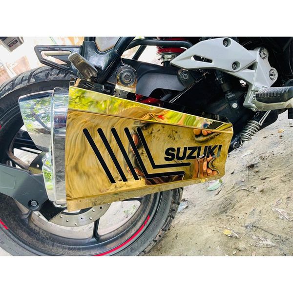 Premium Golden Silencer Cover For Suzuki Gixxer All Model