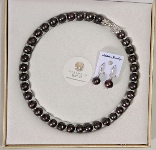 12 mm Black Pearl Necklace