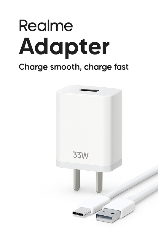 REALME 33W Fast Charging Adapter – Type-C Quick Charger for Smartphones