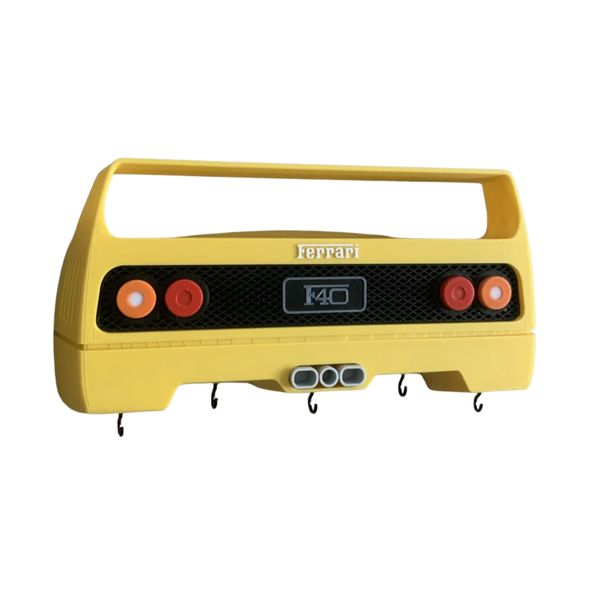 Ferrari F40-Inspired Wall Hook – 3D-Printed Car Rear Key & Accessory Holder (Red & Yellow) | InDecorBD