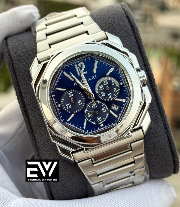 BVLGARI SILVER BODY BLUE DIAL