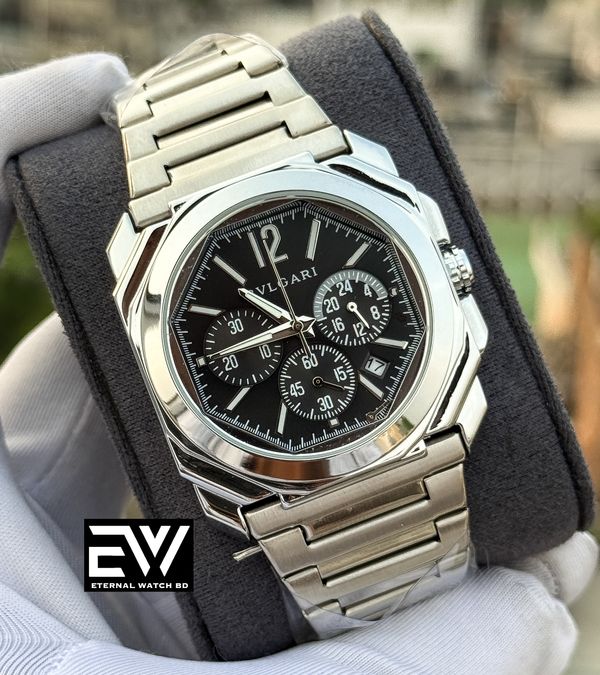 BVLGARI SILVER BODY BLACK DIAL