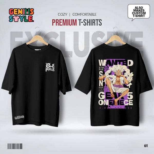 Wanted (One Piece) Drop Shoulder Anime T-shirt - 61