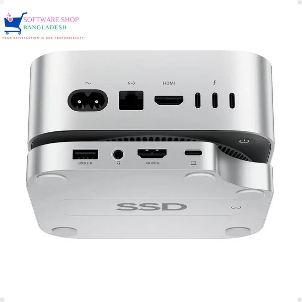 PULWTOP Mac mini M4/M4 Pro Hub Stand Dock with External Storage Upgrade M.2 SSD Enclosure(SSD NOT Included)