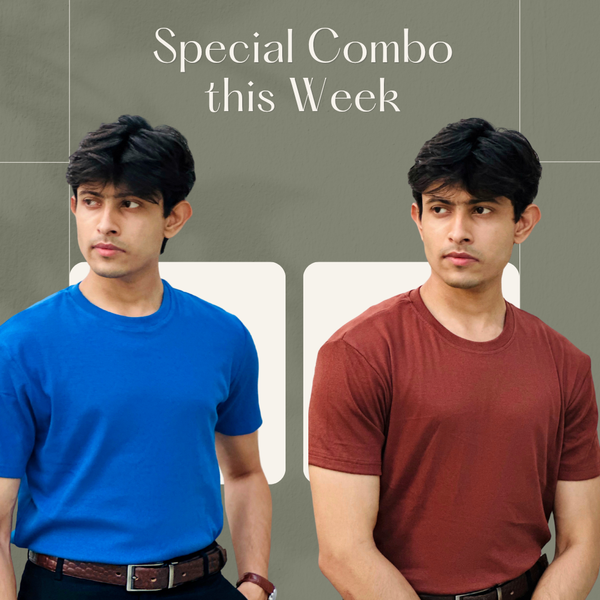 2 pice Combo -10-2x2 Ribbed Cotton-Viscose Solid Crew Tee