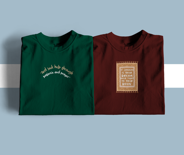 If Jannah is your Dream + And Seek Help Premium Cotton T-Shirt Combo Package
