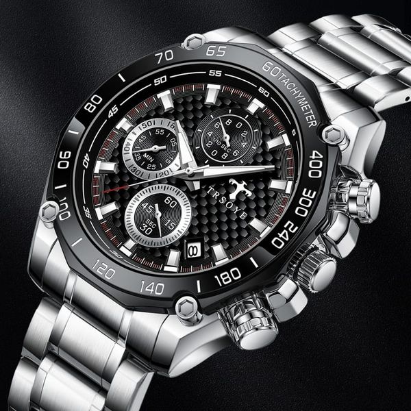 Trsoye TRS6617 Men's Silver Chronograph Quartz Watch