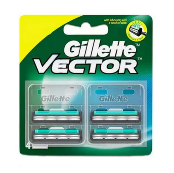 Gillette Vector Plus Manual Shaving Razor Blades 4 cartridge