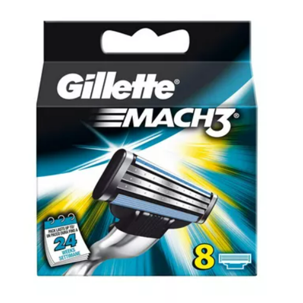 Gillette Mach3 Base Cartridge Blades 8 pcs