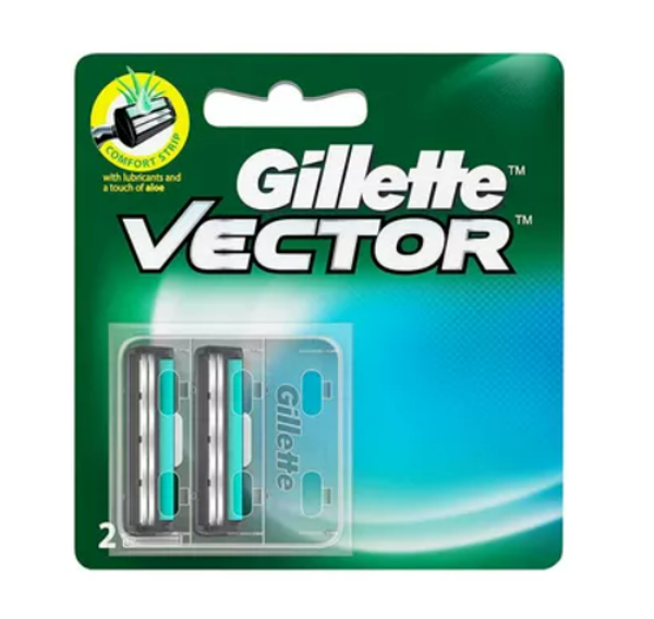 Gillette Vector Plus Manual Shaving Razor Blades 2 Cartridge each