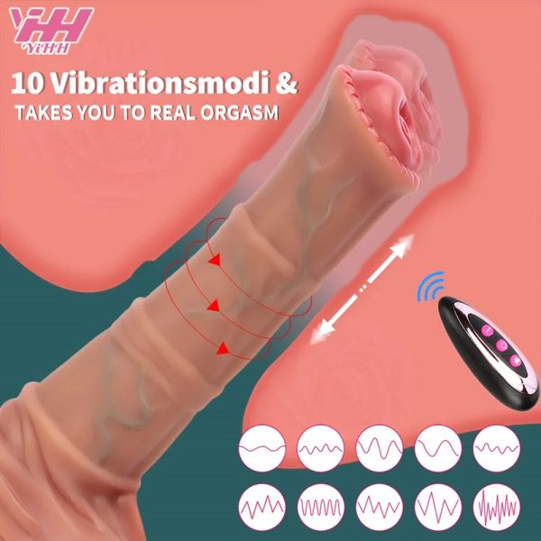 Remote control Thrusting Dildo Vibrator G Spot Clitoral Stimulator Big Horse Penis Telescopic Heating Vibrator Sex Toy For Women