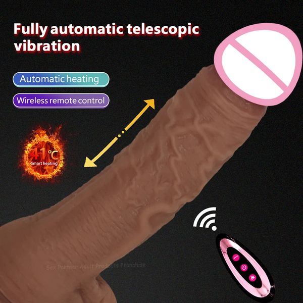 Realistic Big Dildo Vibrator Artificial Penis Telescopic Swing Heating Dildos Real Dick Remote Control Vibrator For Women G spot