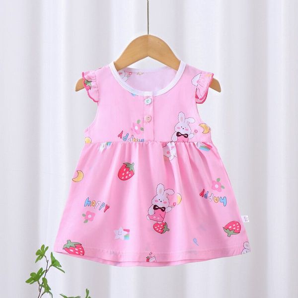 🌼 Children's Princess Dress – Soft Cotton Silk for Summer