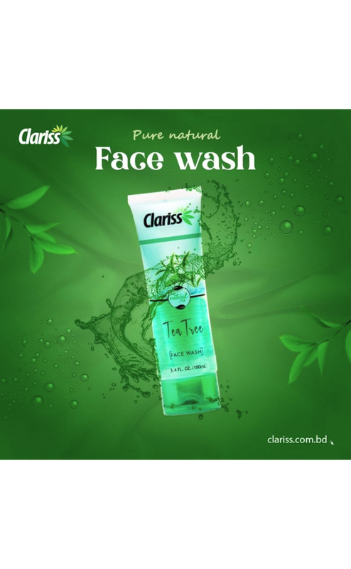 CLARISS TEA TREE FACE WASH 100ml - Image 3