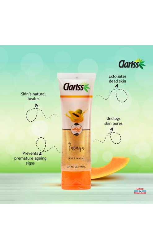 ক্ল্যারিস পাপায়া  ফেসওয়াশ 100ml ।CLARISS Papaya Face Wash 100ml - Image 2