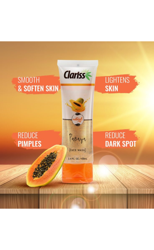 ক্ল্যারিস পাপায়া  ফেসওয়াশ 100ml ।CLARISS Papaya Face Wash 100ml - Image 4